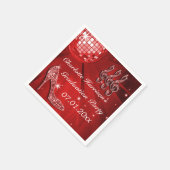 Serviette En Papier Red Disco Ball and Sparkle Heels Graduation (Coin)