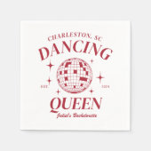 Serviette En Papier Red Disco Ball Retro Bachelorte Party (Devant)