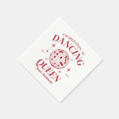 Serviette En Papier Red Disco Ball Retro Bachelorte Party (Coin)