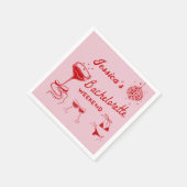 Serviette En Papier Red Disco Cocktail Bachelorette Party (Coin)