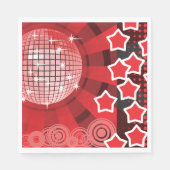 Serviette En Papier Red Disco Party Thème avec étoiles et Parties scin (Devant)