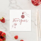 Serviette En Papier Red Doodle fête du nouvel an (En situation)