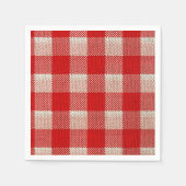 Serviette En Papier Red En vichy À damiers Motif Burlap Look (Devant)
