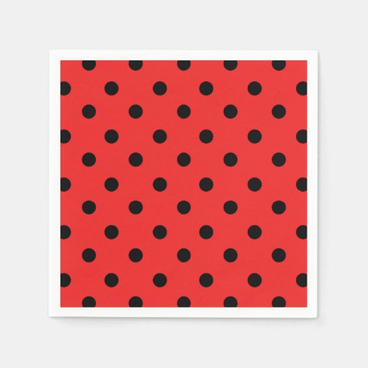 Serviette En Papier Red et Black Ladybug Patch Anniversaire (Devant)