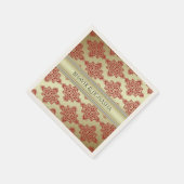 Serviette En Papier Red et Gold Indian Mariage damassé Napkin (Coin)