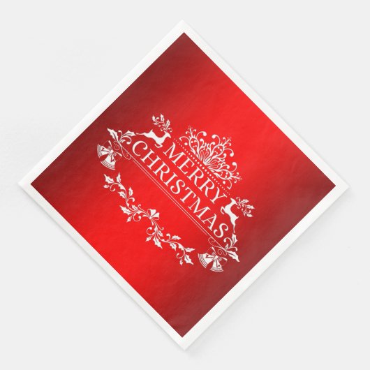 Serviette En Papier Red Festive Joyeux Papier de Noël Napkin (Coin)