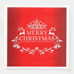 Serviette En Papier Red Festive Joyeux Papier de Noël Napkin