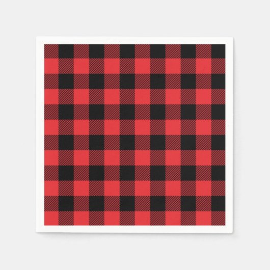 Serviette En Papier Red Flannel Buffalo Check Motif (Devant)