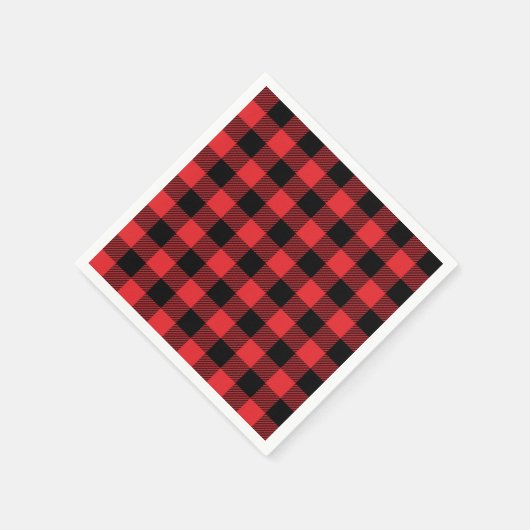 Serviette En Papier Red Flannel Buffalo Check Motif (Coin)