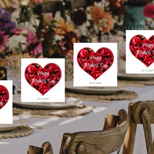 Serviette En Papier Red Floral Moderne Elégant Joyeux Fête des mères