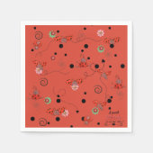Serviette En Papier Red Flying Ladybug Pattern Baby Shower Napkins (Devant)