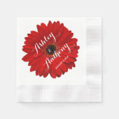 Serviette En Papier Red Gerbera Gerber Daisy Mariage personnalisé (Devant)