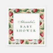 Serviette En Papier Red Gingham Berry Baby Shower (Devant)