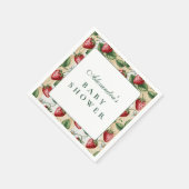 Serviette En Papier Red Gingham Berry Baby Shower (Coin)