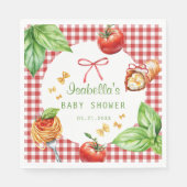 Serviette En Papier Red Gingham Holy Cannoli Baby Shower Paper Napkin (Devant)