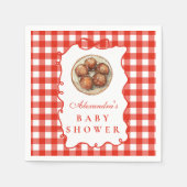 Serviette En Papier Red Gingham Meatball Baby Shower (Devant)
