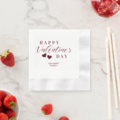 Serviette En Papier Red Glitter Happy Valentine's Day Hearts (En situation)