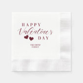 Serviette En Papier Red Glitter Happy Valentine's Day Hearts (Devant)