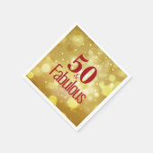 Serviette En Papier Red Gold 50 & Fabuleux Anniversaire Papier de fête (Coin)