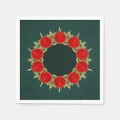Serviette En Papier Red & Gold Diyas Mandala Diwali en Turquoise (Devant)