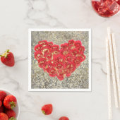 Serviette En Papier Red & Gold Heart Glam Saint Valentin (En situation)