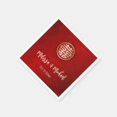 Serviette En Papier Red Gold Mariage chinois personnalisé (Coin)