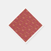 Serviette En Papier Red Gold moderne 50 Fabuleux anniversaire (Coin)