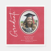 Serviette En Papier Red Gold Nurse Graduate Script Photo minime (Devant)