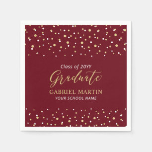 Serviette En Papier Red & Gold School Graduation Party