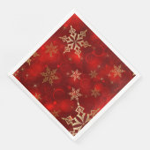 Serviette En Papier Red & Gold Snowflakes Noël Holiday Naples (Coin)