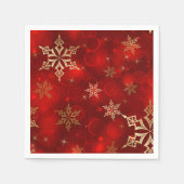 Serviette En Papier Red & Gold Snowflakes Noël Holiday Naples (Devant)