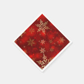 Serviette En Papier Red & Gold Snowflakes Noël Holiday Naples (Coin)