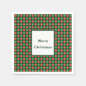 Serviette En Papier Red Green Christmas Balls Joyeux Noël Festif (Devant)