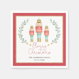 Serviette En Papier Red Green Gold Nutcracker
