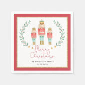 Serviette En Papier Red Green Gold Nutcracker Noël (Devant)