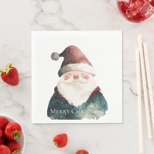 Serviette En Papier Red Green Noël Père Noël (En situation)
