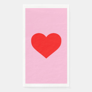 Serviette En Papier Red Heart Beat Pastel Rose