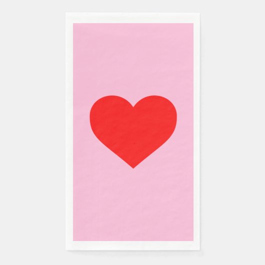 Serviette En Papier Red Heart Beat Pastel Rose (Devant)