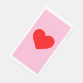 Serviette En Papier Red Heart Beat Pastel Rose (Coin)