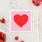 Serviette En Papier Red Heart Beat Pastel Rose (En situation)
