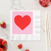 Serviette En Papier Red Heart Beat Pastel Rose (En situation)