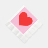 Serviette En Papier Red Heart Beat Pastel Rose (Coin)