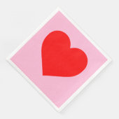 Serviette En Papier Red Heart Beat Pastel Rose (Coin)