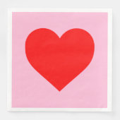Serviette En Papier Red Heart Beat Pastel Rose (Devant)