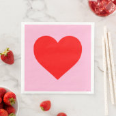 Serviette En Papier Red Heart Beat Pastel Rose (En situation)