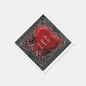 Serviette En Papier Red Heart & Rose Gothic Valentine Wedding Party (Coin)