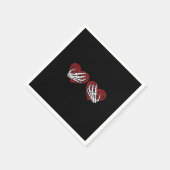 Serviette En Papier Red Heart Skeleton Mains Classique (Coin)