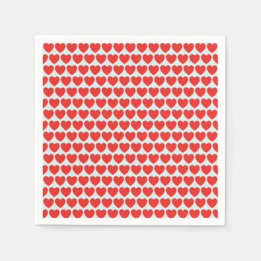 Serviette En Papier Red Heart Valentine Motif (Devant)