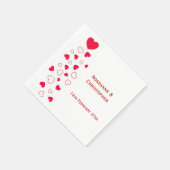 Serviette En Papier Red Hearts Design Valentines Day Mariage (Coin)