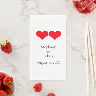 Serviette En Papier Red Hearts mignon Couple Mariage Valentines Day 20
